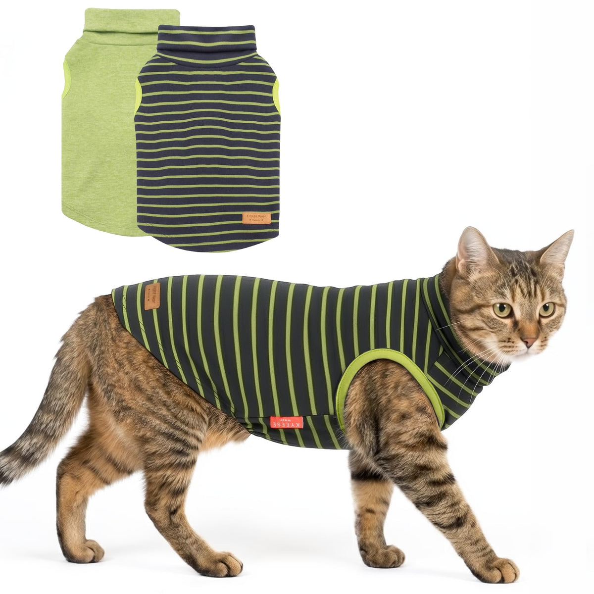 KYEESE 2Pack Cat Sweater front view for indoor warmth and small pets