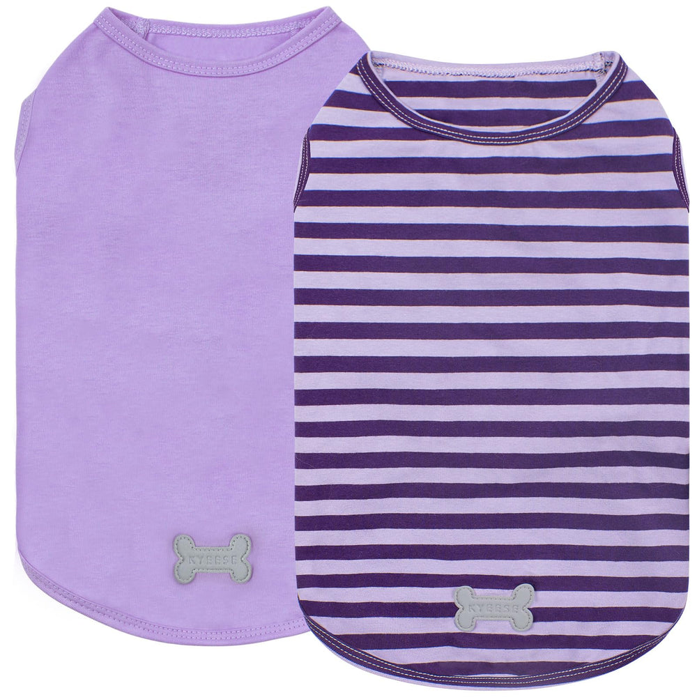 KYEESE 2Pack dog shirt front view highlights striped design for everyday comfort.
