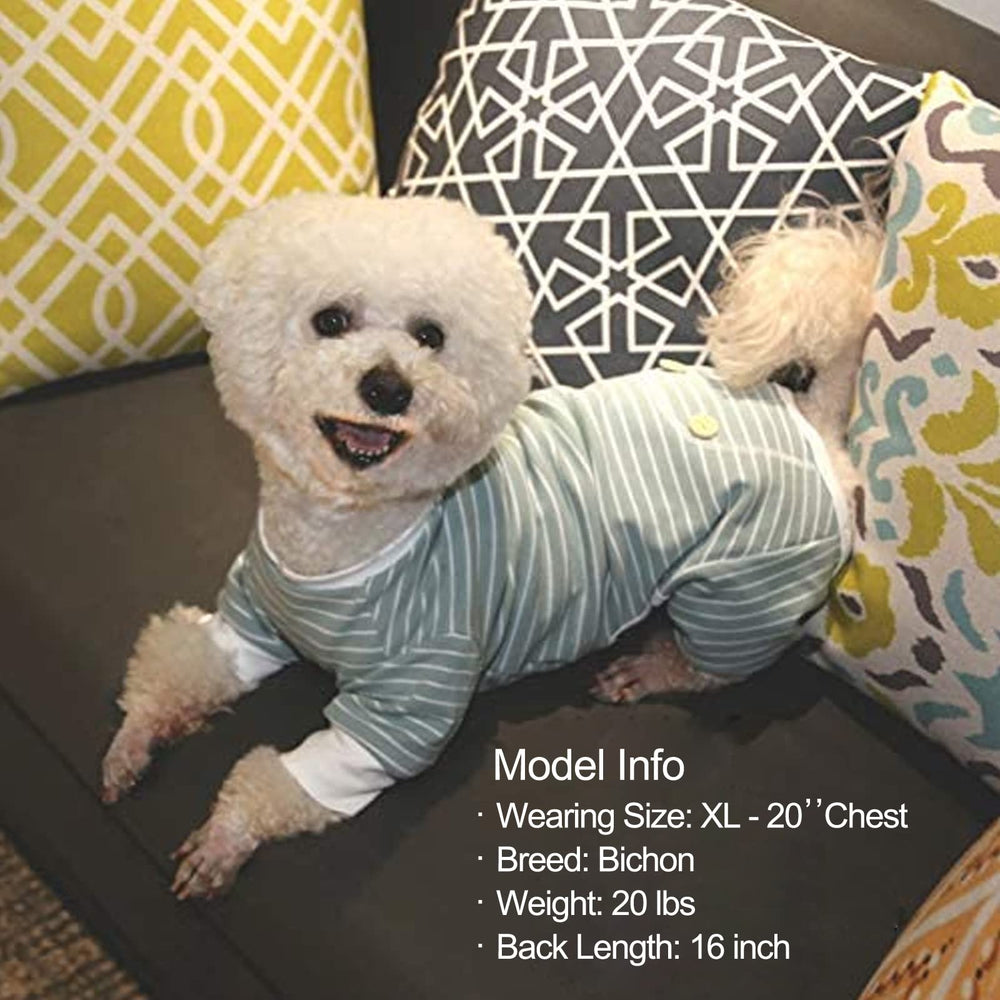 KYEESE dog pajamas help prevent shedding during indoor wear.