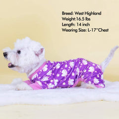 KYEESE velvet dog pajamas provide warm coverage on chilly days.