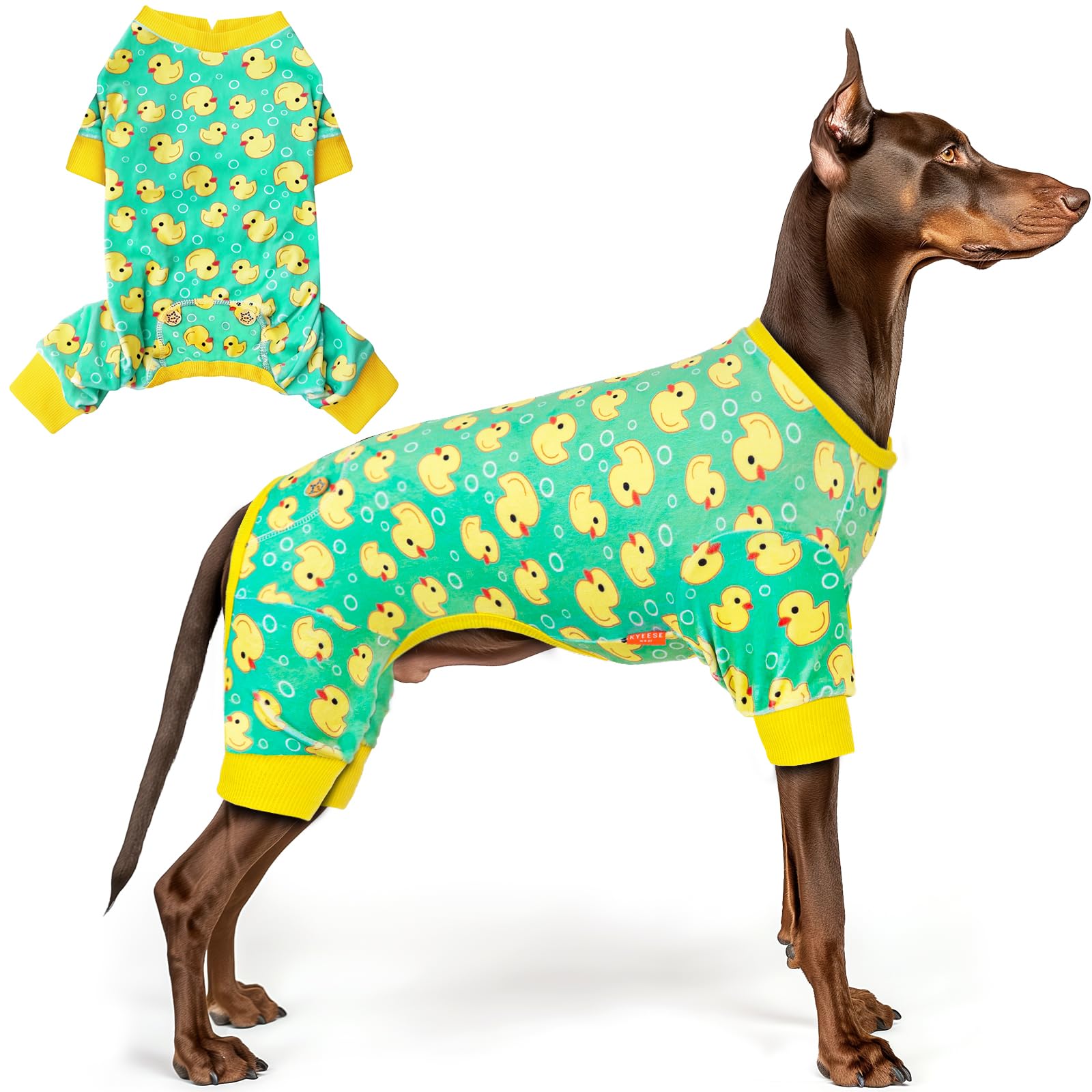 KYEESE dog pajamas with yellow ducks pattern for cozy daily wear