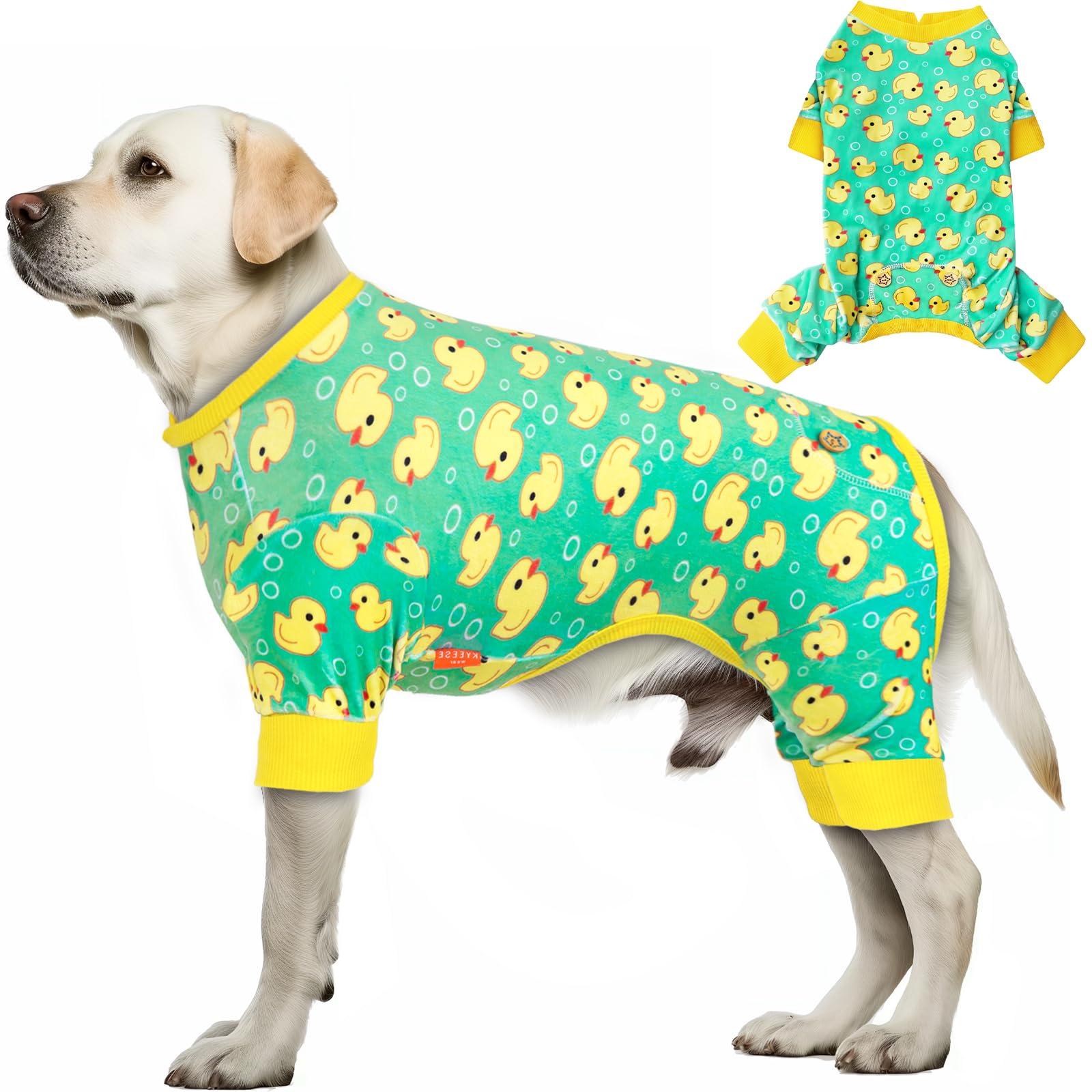 Kyeeese dog pajamas with yellow ducks print for cozy daily wear.