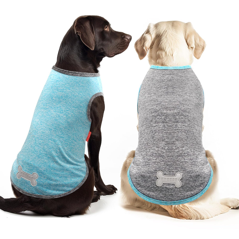 Kyeeese dog shirt 2-pack grey blue tank top for large dogs, comfortable everyday wear
