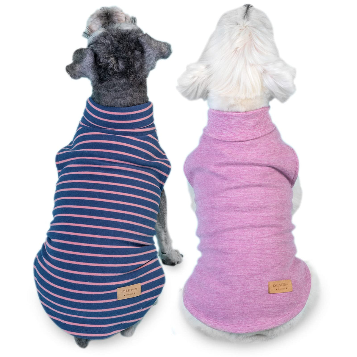 KYEESE dog sweater back view shows soft velvet texture for indoor warmth