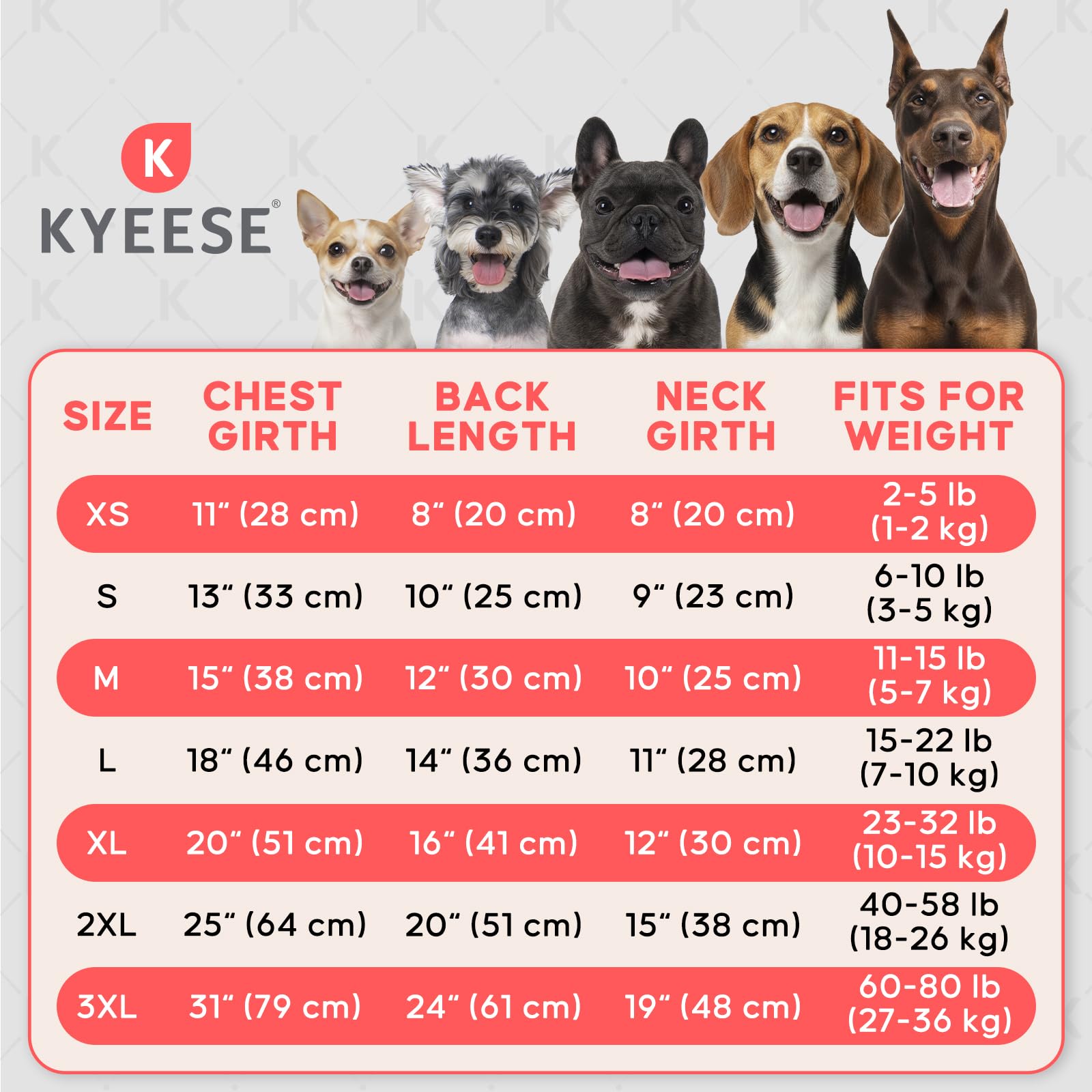KYEESE pull-over design helps quick on-off changes for busy pet parents.