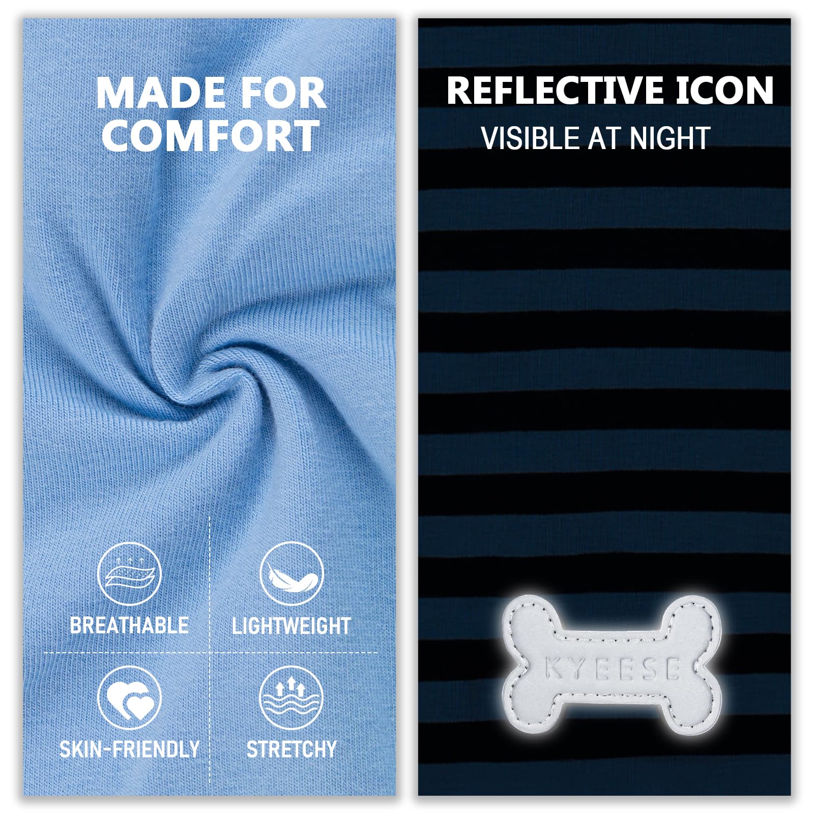 KYEESE reflective label dog shirt night visibility for safe evening walks.