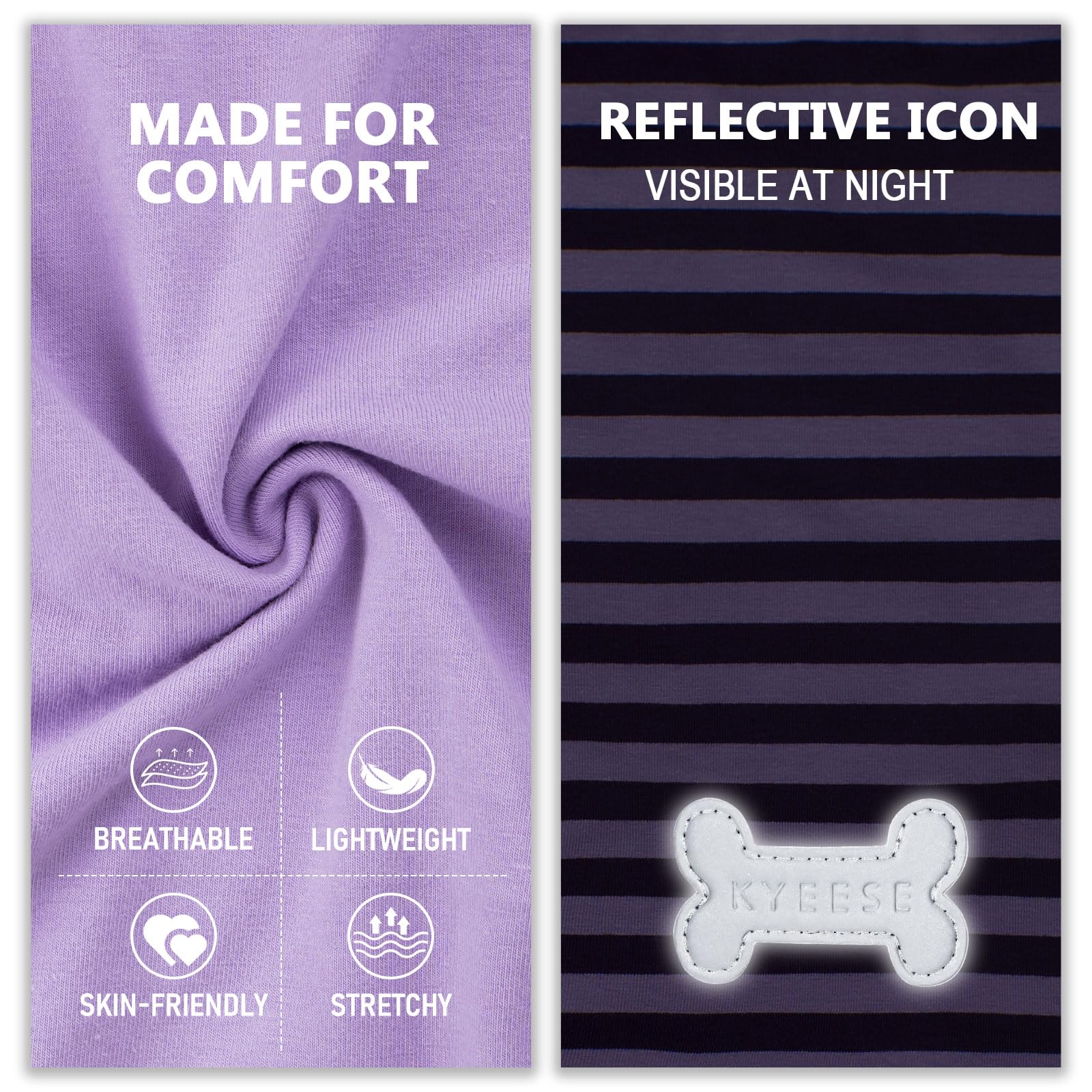 KYEESE reflective safety label back view boosts visibility during evening strolls.