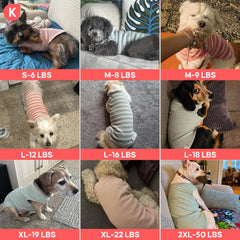 KYEESE waffle dog shirt striped back view easy pull-on design