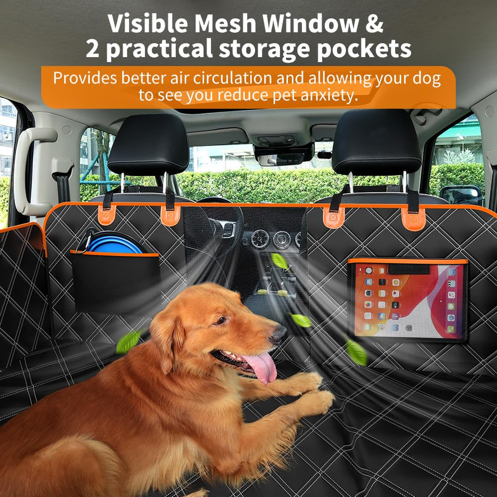 KYG dog seat cover with a storage pocket for essentials.