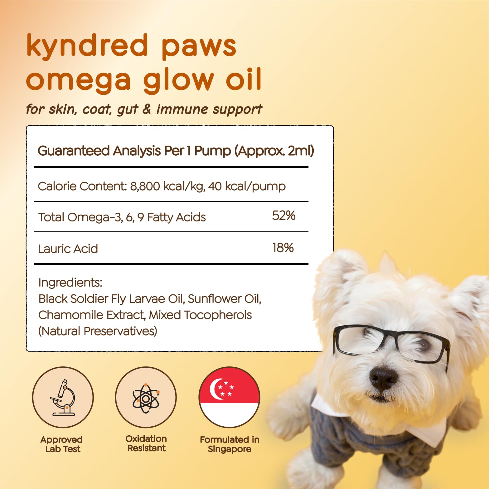 BSF larvae-based oil ingredient note highlights alternative omega source.
