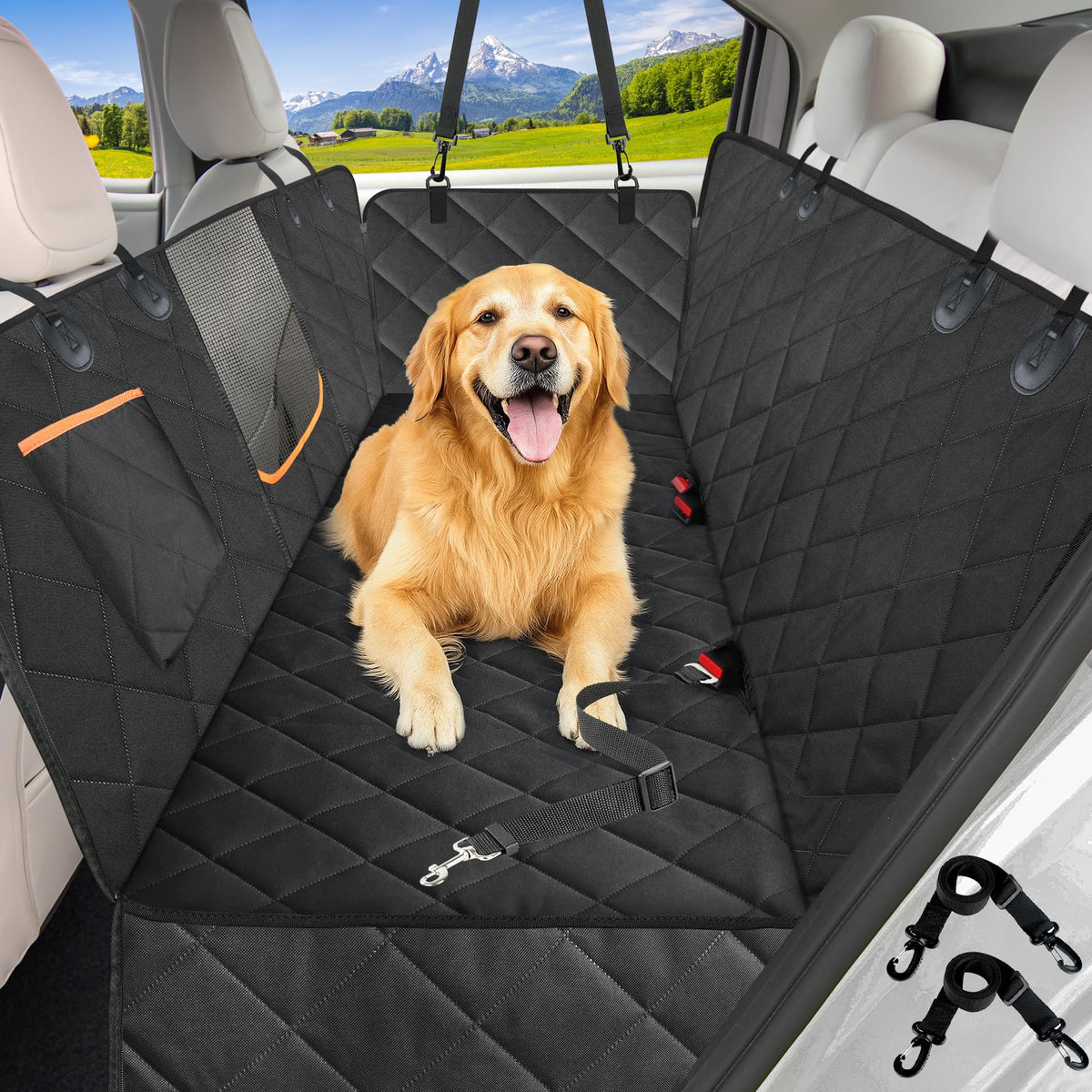 Kytely dog car seat cover backseat hammock protects and keeps pets secure