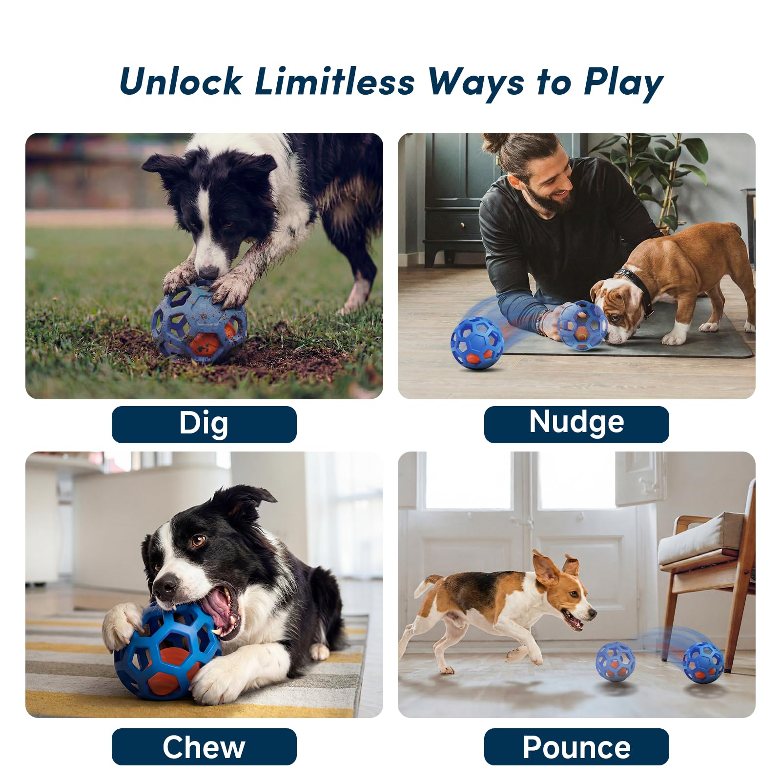 Kytujoy smart mode with tap-to-wake engages dogs with unpredictable motion.