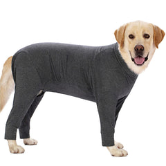 kzrfojy dog recovery suit front view showing protective coverage for stitches