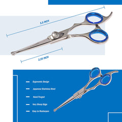 Laazar Pro dog grooming scissors highlighting ball point for comfortable handling