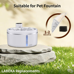 LABEKA 8 filters closeup highlighting activated carbon for impurity removal.