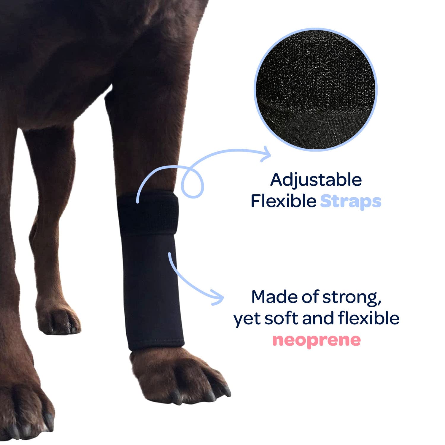 Labra front leg brace provides elbow area support for joint comfort.