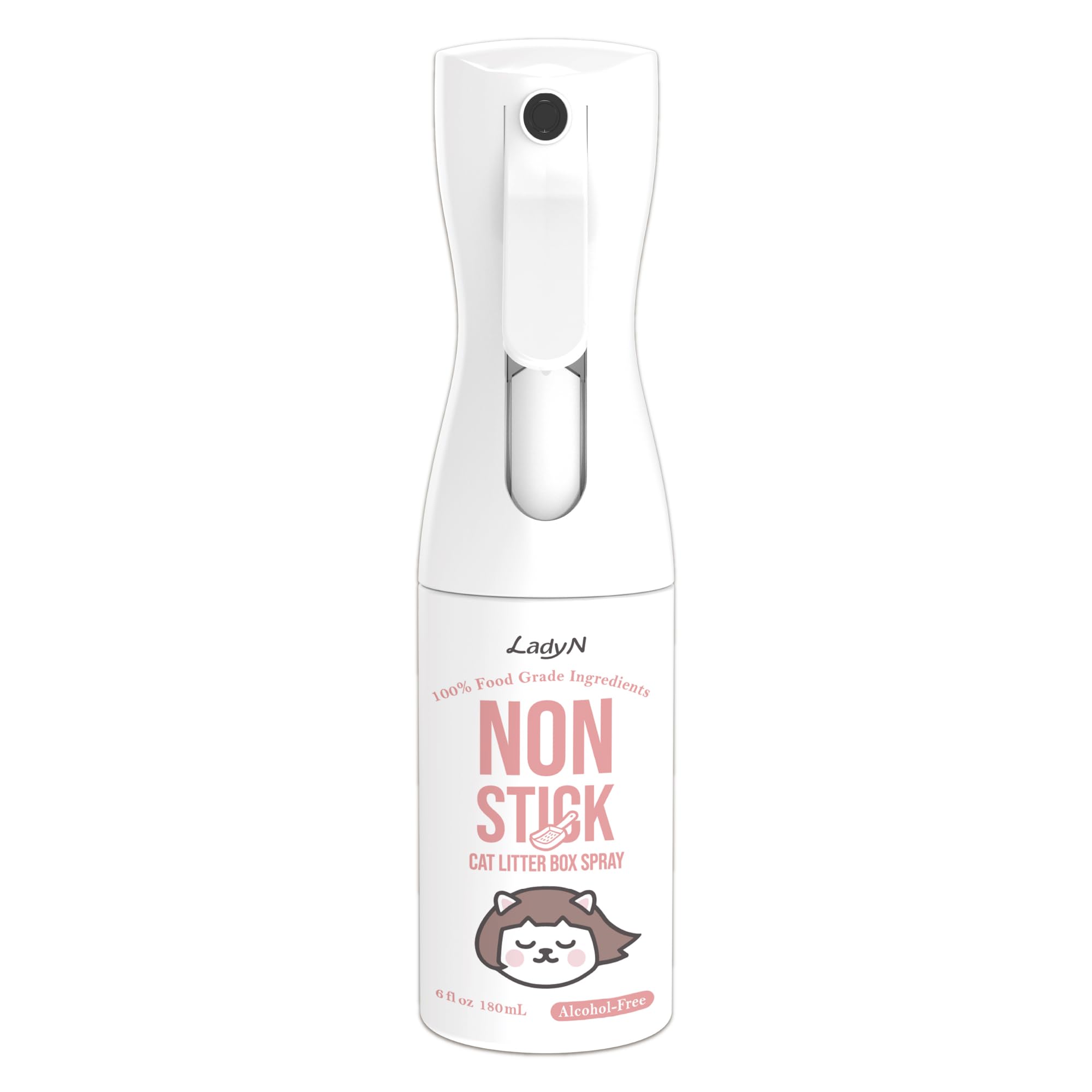 Lady N non-stick spray bottle in action for easier cleanup