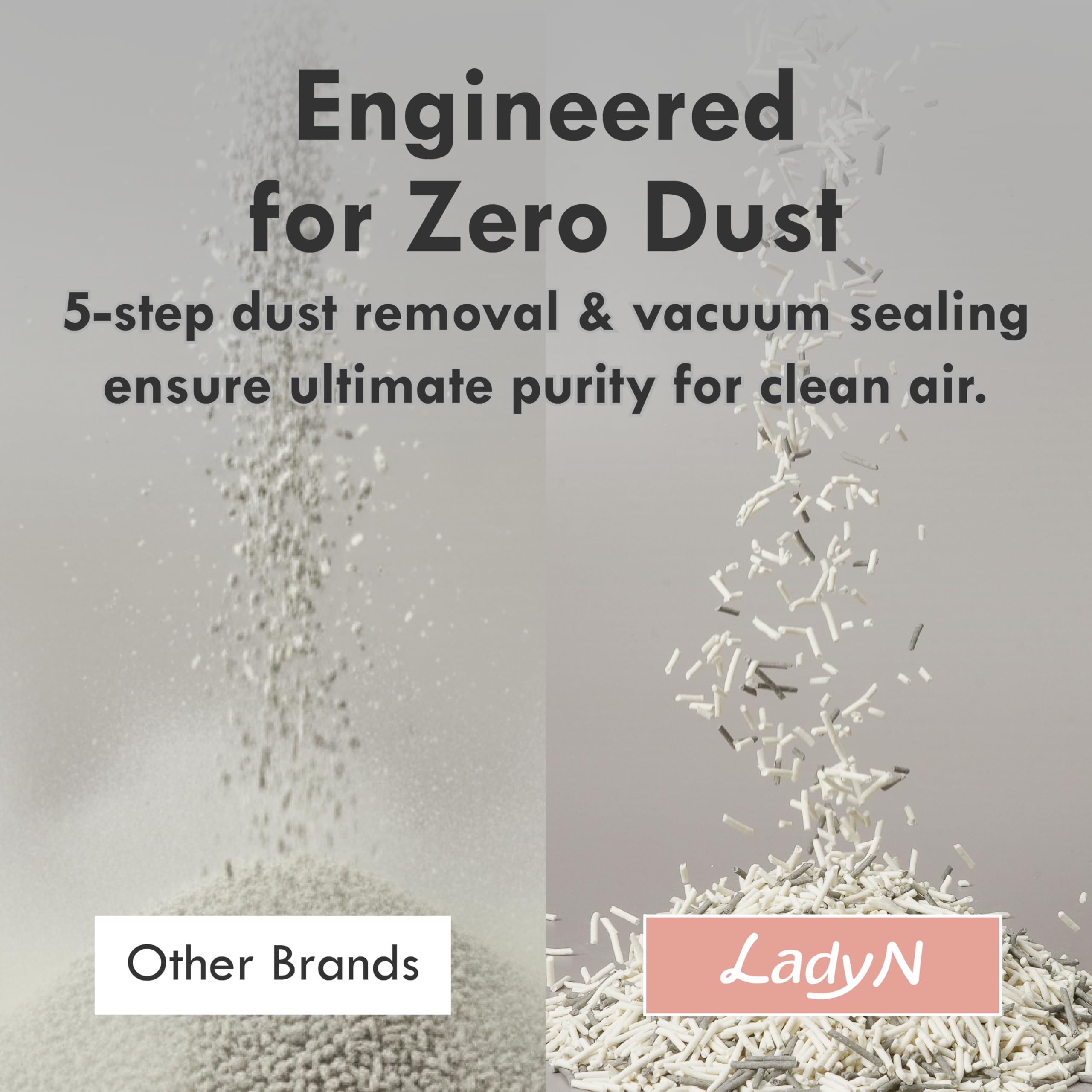 Lady N Pellet Tofu Cat Litter dissolves in water for easy disposal