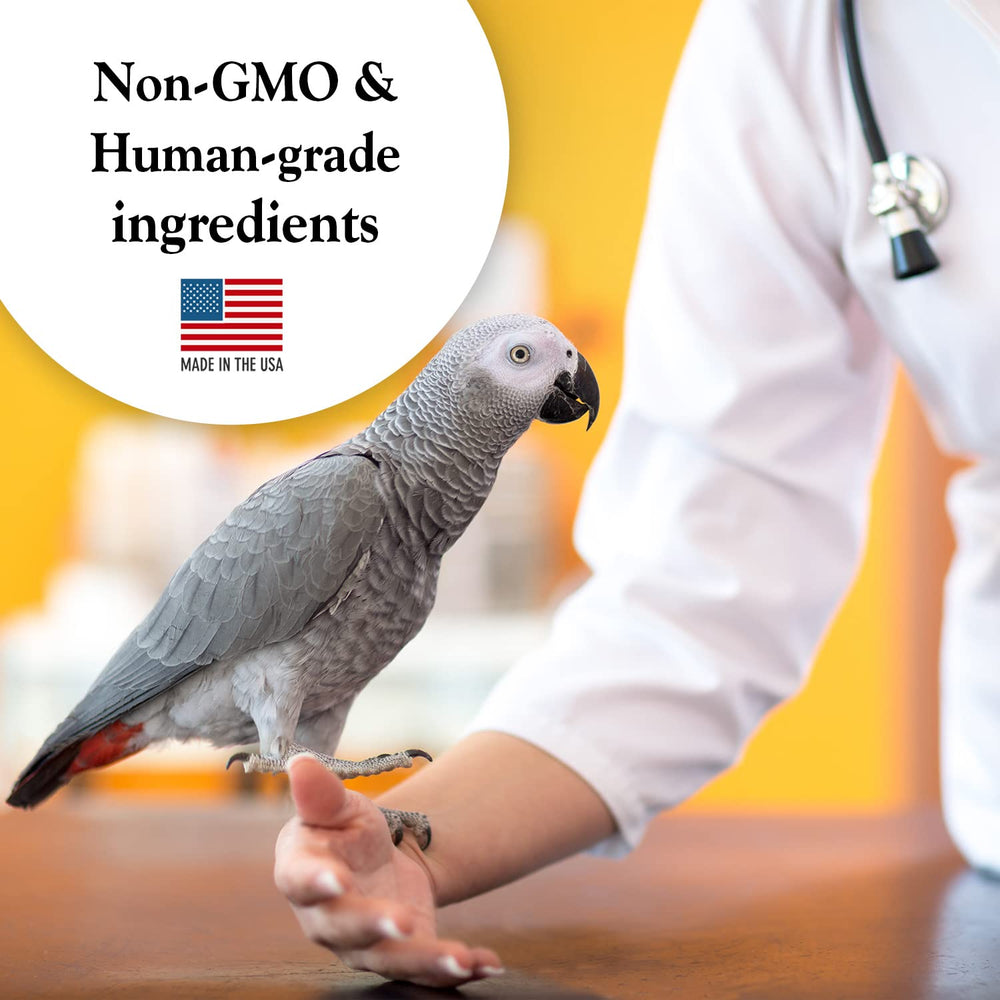 Powder mixed with soft food to support a balanced bird diet.
