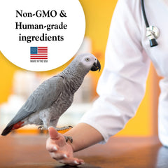 Powder mixed with soft food to support a balanced bird diet.