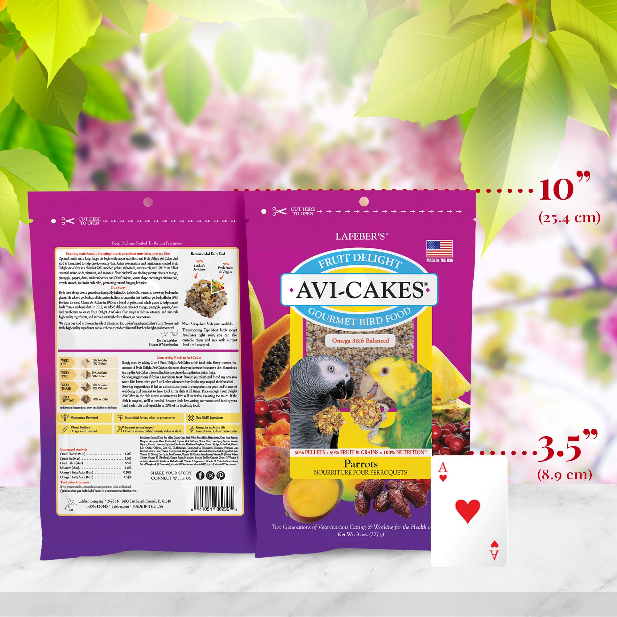 Ingredients include cranberries, dates, mango, papaya, and pineapple for fruit-forward nutrition.