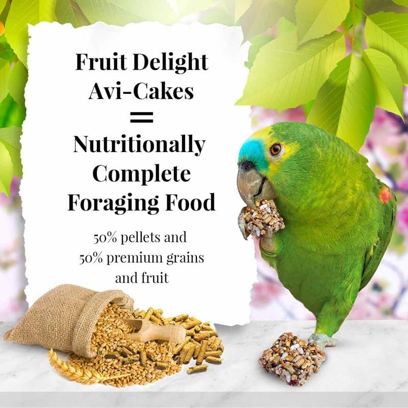 Square Avi-Cake shape shown for extended beak play and mental exercise.