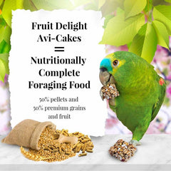 Square Avi-Cake shape shown for extended beak play and mental exercise.