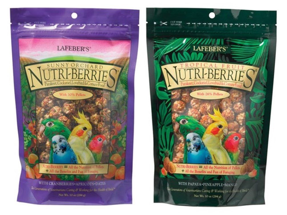 LAFEBER'S Nutri-Berries dual flavor bundle in two 10 oz bags for varied small-bird meals.