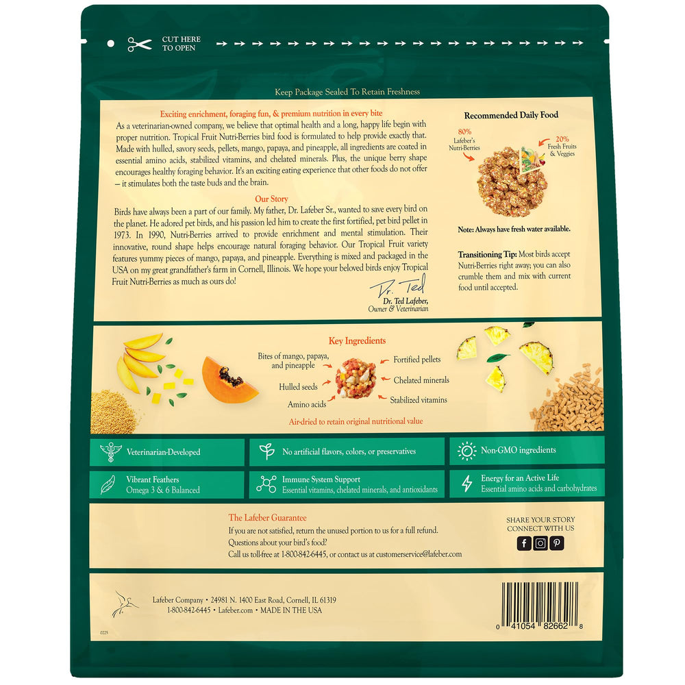 LAFEBER'S Nutri-Berries 100 percent satisfaction guarantee for peace of mind