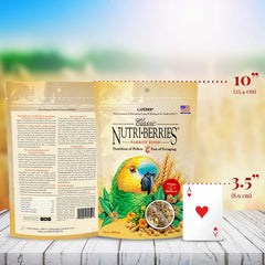 Serving dish with Nutri-Berries for parrots ready to offer