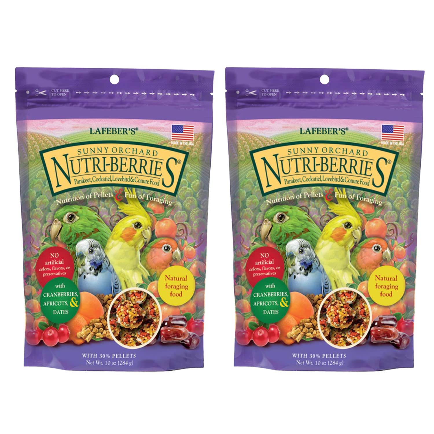 LAFEBER'S Sunny Orchard Nutri-Berries in a bowl foraging enrichment for birds.