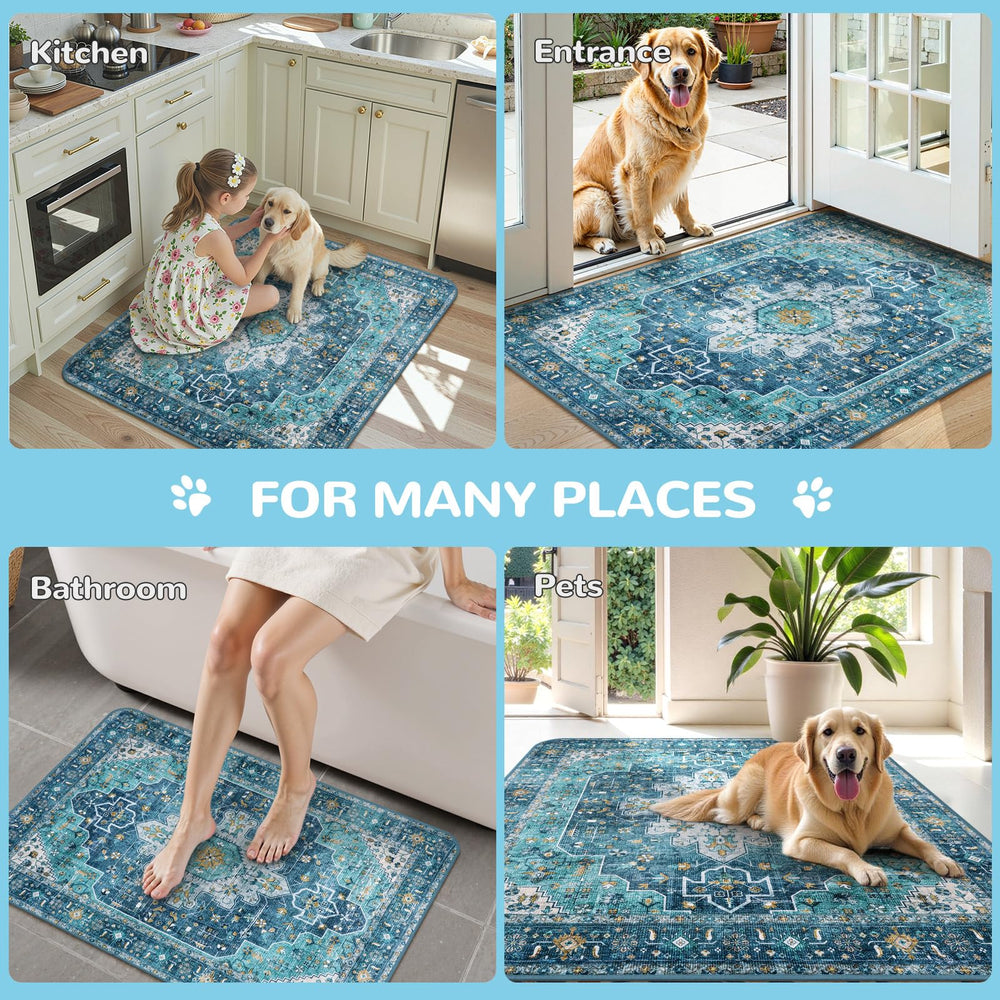 Lahome diamond non-slip grips keep pads secure on floors.