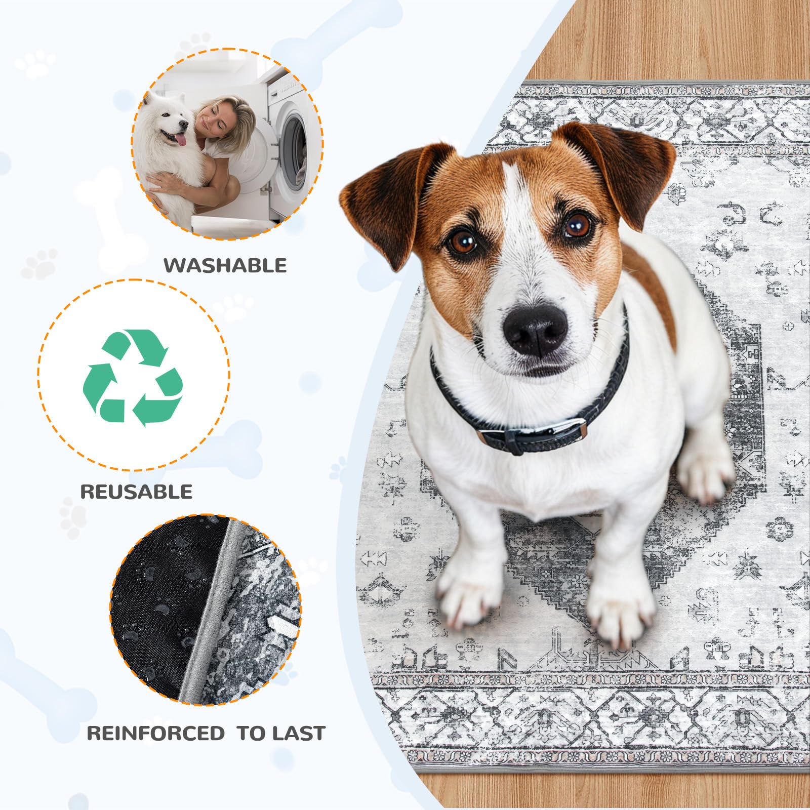 Lahome pads help with senior dog incontinence at home.