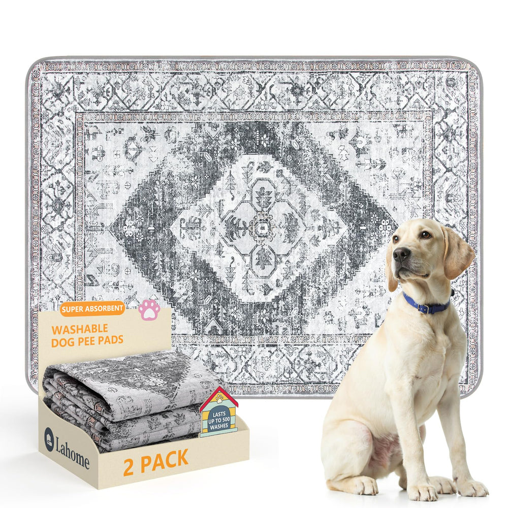 Lahome reusable puppy pads 2-pack with fast absorption for less mess.