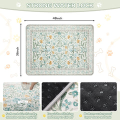 Lahome washable dog pee pad shown in crate-training setup combining style and practicality.