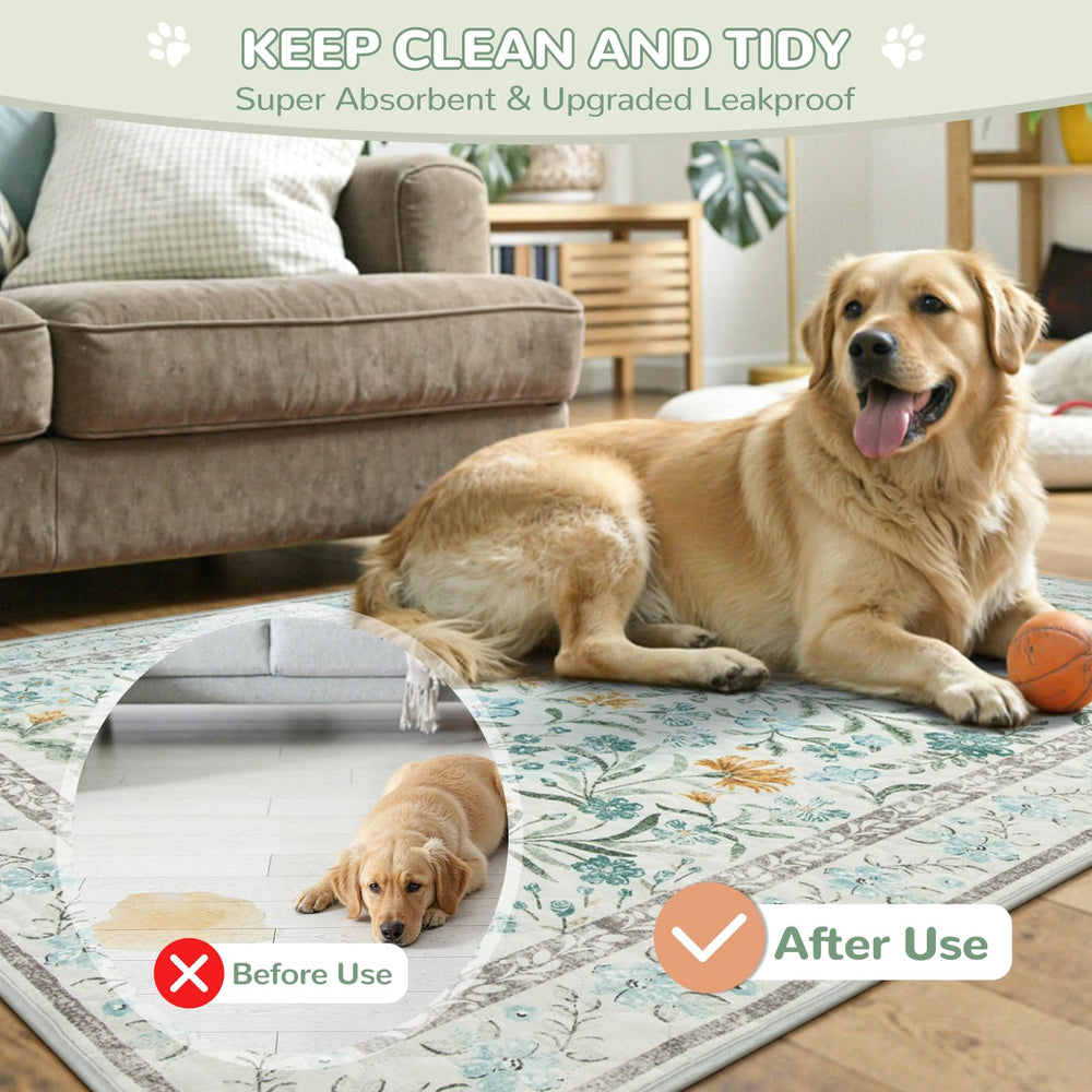 Lahome non-slip backing keeps the pad secure on wood or tile floors.