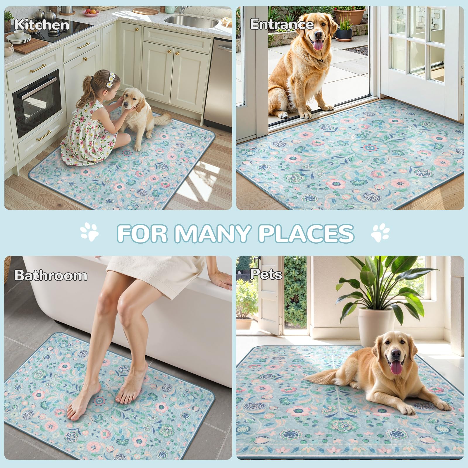 Lahome 36x48-inch pad fits crates, living rooms, and travel