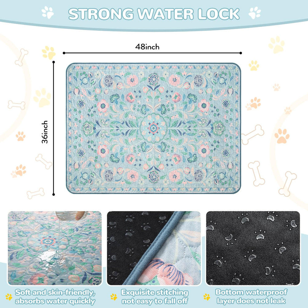 Lahome blue botanical floral 2-pack pad with 4-layer absorption for fast leak protection