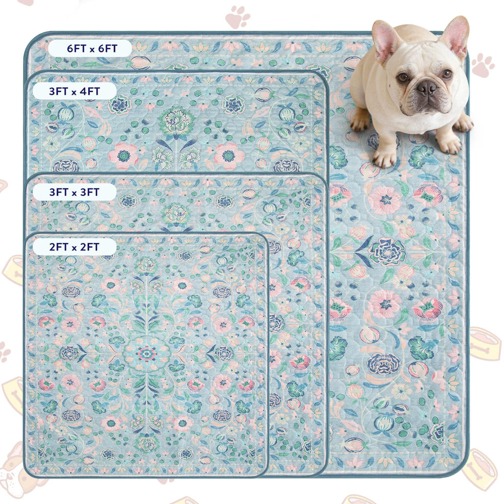 Lahome blue botanical floral 2-pack pad offers easy machine wash for busy households