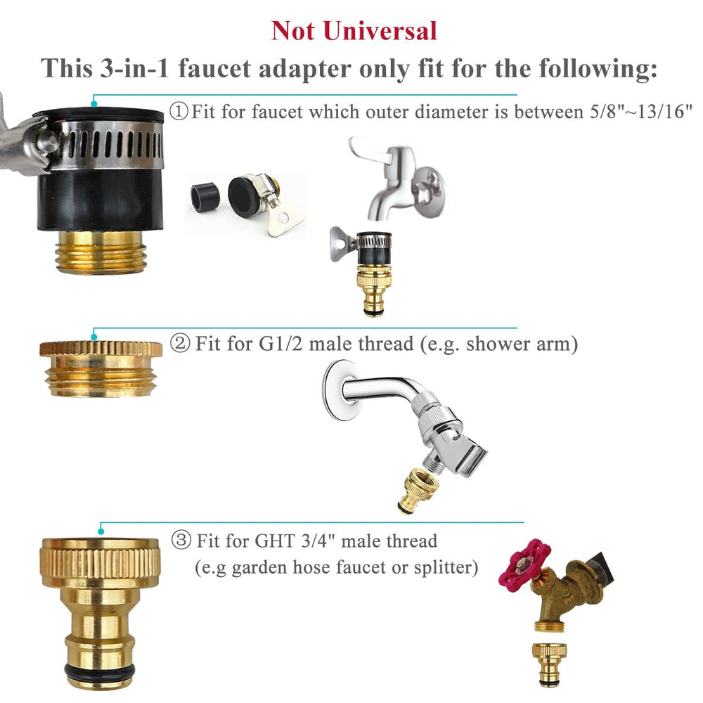 Laifoo faucet connector highlights compatibility guidance for proper fit