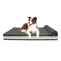 Laifug orthopedic memory foam dog bed: large gray cushion for joints