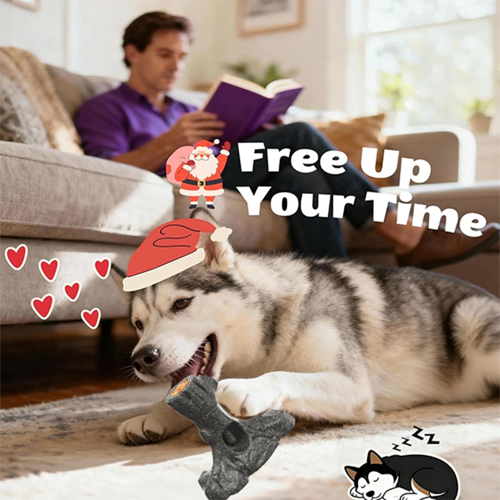 LaiQiuJunA anxiety-relief chew reduces boredom and separation distress
