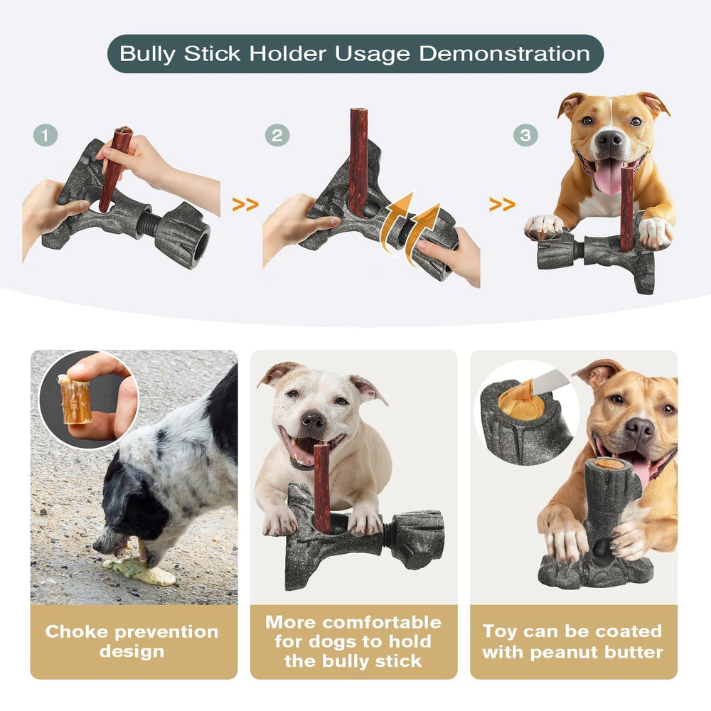 LaiQiuJunA textured surface massages gums and scrubs teeth as dogs chew