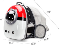LAIRIES cat bubble window front design enhances pet awareness during adventures.