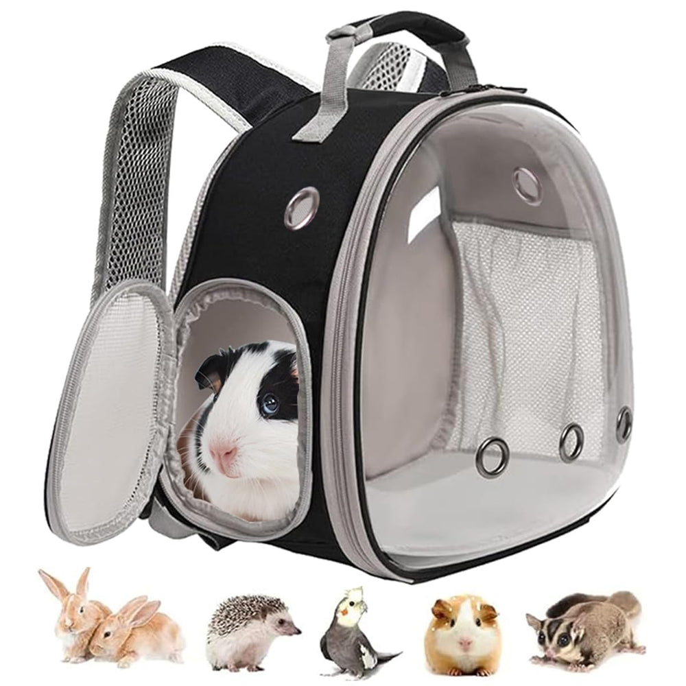 LAIRIES guinea pig backpack with bubble window offers clear visibility for pets during travel