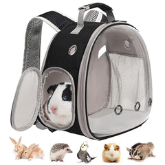 LAIRIES guinea pig backpack with bubble window offers clear visibility for pets during travel