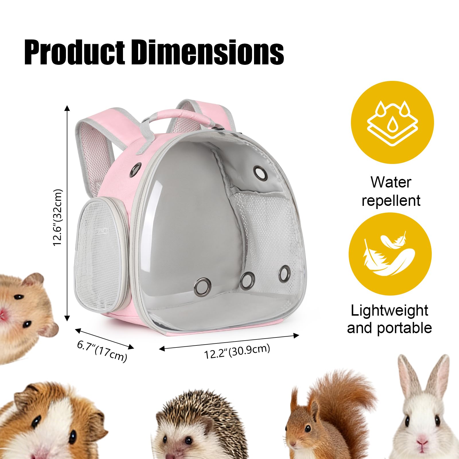 LAIRRIES bubble-window carrier side view showing portable design for on-the-go pets.