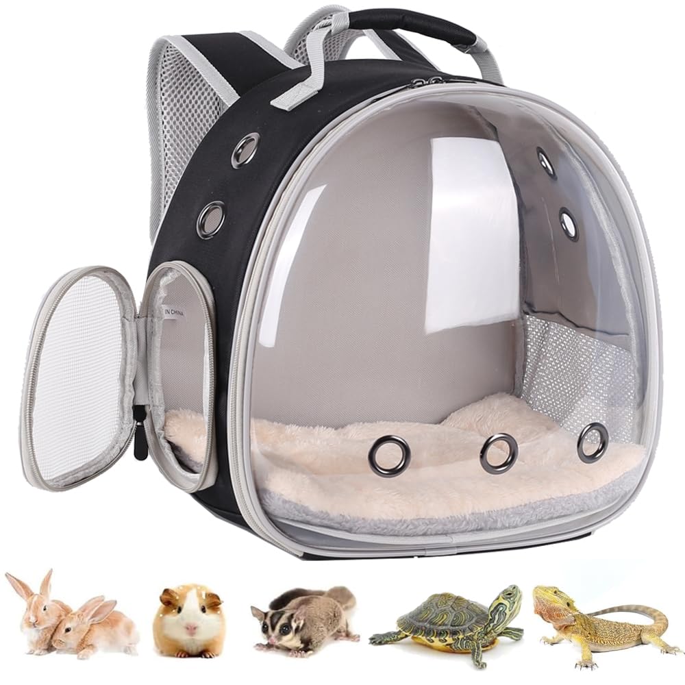 Lairies portable pet backpack front view with spacious interior for small animals