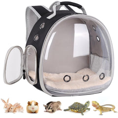 Lairies portable pet backpack front view with spacious interior for small animals