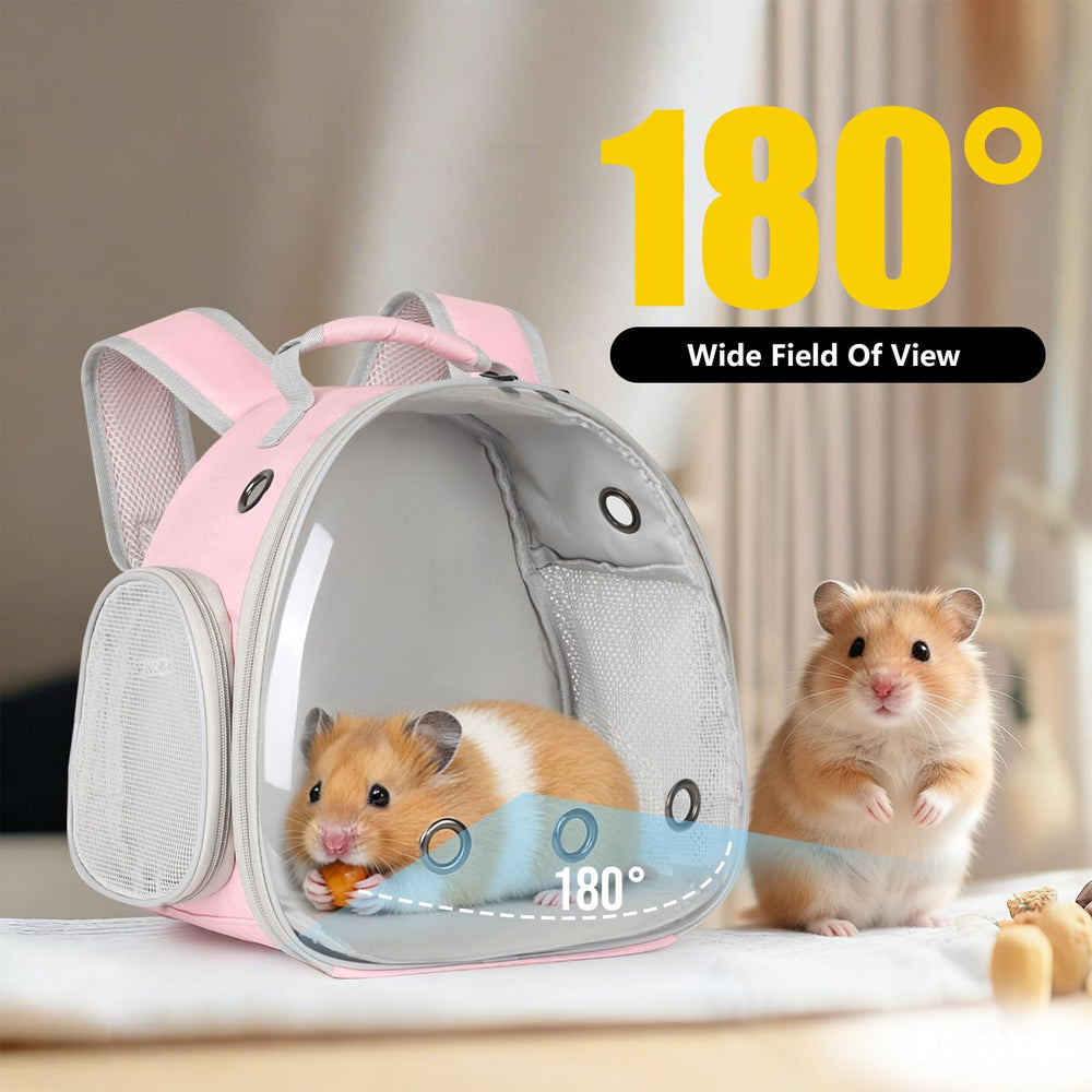 LAIRRIES small animal backpack front ventilation holes keep air circulating.